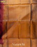 Maroon Pure Soft Silk Handloom Saree — Pallu
