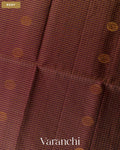 Choclate Brown Checkered Pure Soft Silk Handloom Saree — Body
