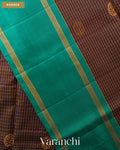 Choclate Brown Checkered Pure Soft Silk Handloom Saree — Border