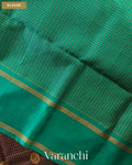 Choclate Brown Checkered Pure Soft Silk Handloom Saree — Blouse