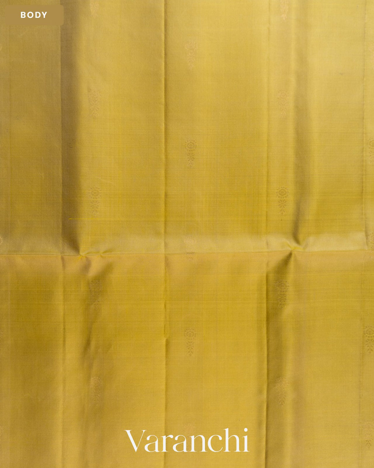 Lime Yellow Pure Soft Silk Handloom Saree — Body