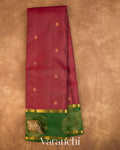 Deep Maroon Pure Soft Silk Handloom Saree — Full Saree