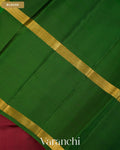 Deep Maroon Pure Soft Silk Handloom Saree — Blouse