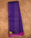Violet Striped Pure Soft Silk Handloom Saree — Full Saree