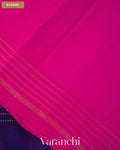 Violet Striped Pure Soft Silk Handloom Saree — Blouse
