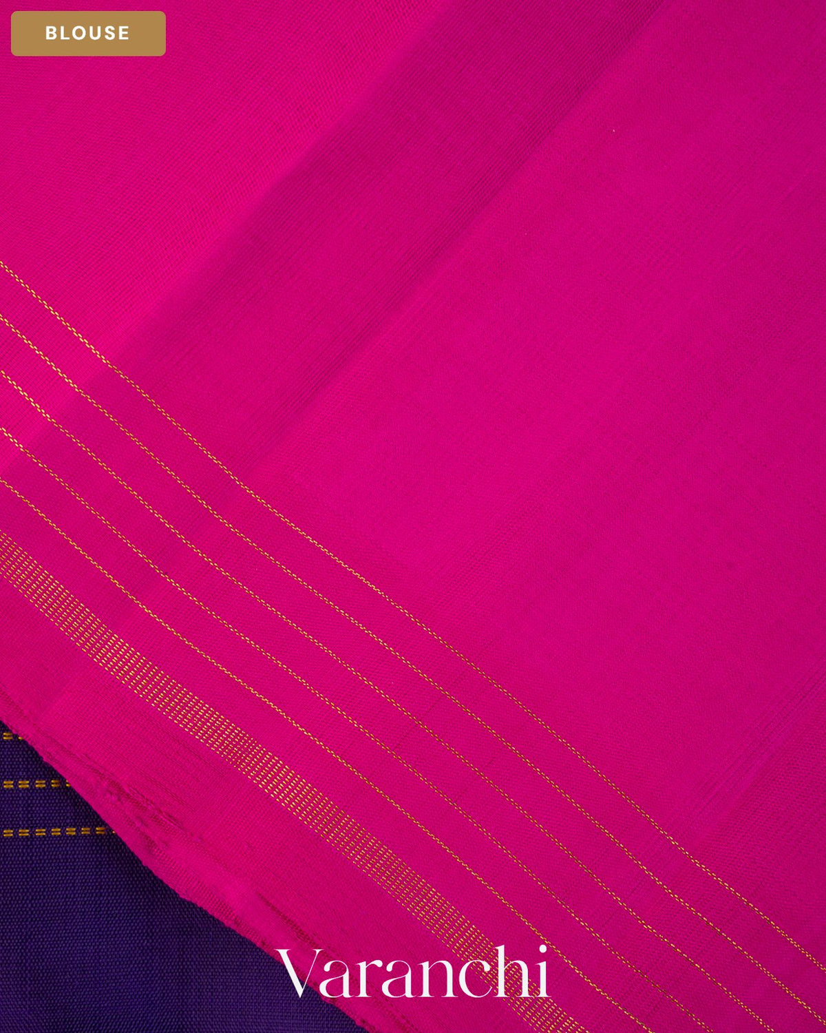 Violet Striped Pure Soft Silk Handloom Saree — Blouse