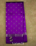 Violet Pure Poona Silk Saree — Full Saree