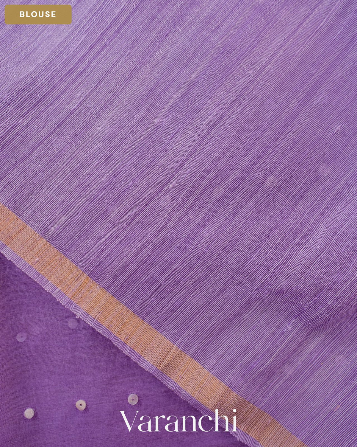 Lavender Sequin with Jamdani Pure Muslin Silk Handloom Saree — Blouse