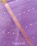 Lavender Sequin with Jamdani Pure Muslin Silk Handloom Saree — Border