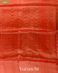 Hot Red Sequin with Floral Jamdani Pure Muslin Silk Handloom Saree — Body