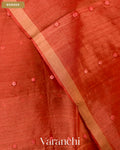 Hot Red Sequin with Floral Jamdani Pure Muslin Silk Handloom Saree — Border