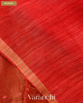 Hot Red Sequin with Floral Jamdani Pure Muslin Silk Handloom Saree — Blouse