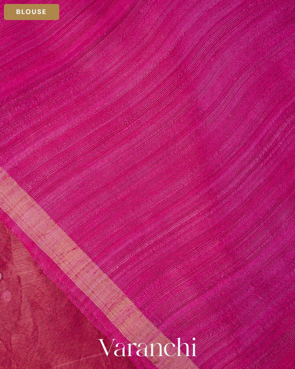 Deep Magenta Sequin with Jamdani Pure Muslin Silk Handloom Saree — Blouse