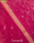 Deep Magenta Sequin with Jamdani Pure Muslin Silk Handloom Saree — Border