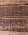 Earthy Brown Sequin with Jamdani Pure Muslin Silk Handloom Saree — Body