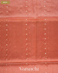 Peach Sequin with Floral Jamdani Pure Muslin Silk Handloom Saree — Body