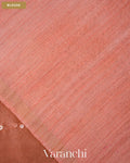 Peach Sequin with Floral Jamdani Pure Muslin Silk Handloom Saree — Blouse