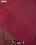 Wine Red Sequin Embroidery Striped Pure Muslin Silk Handloom Saree — Blouse