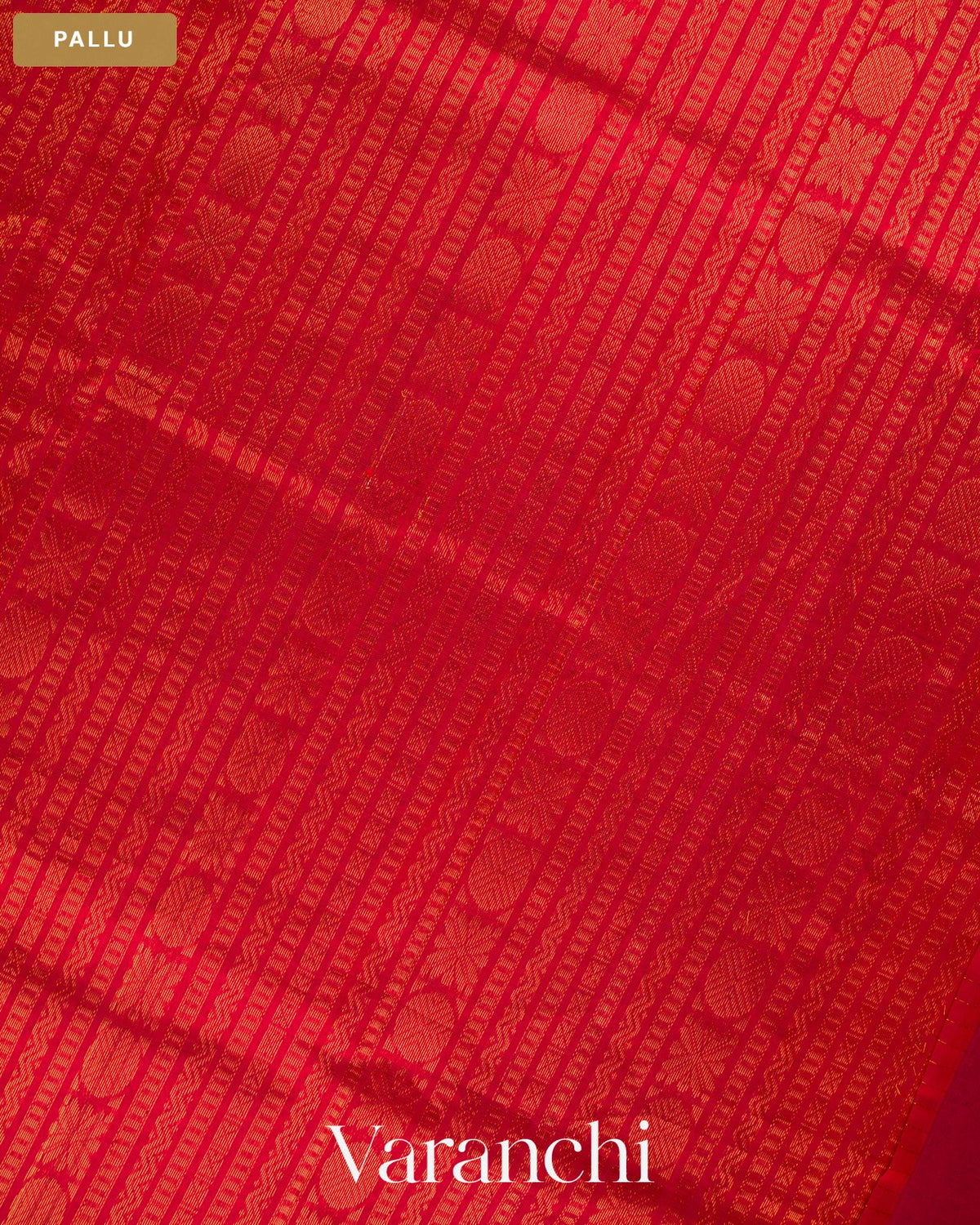 Maroon Pure Kanchipuram Silk Cotton Handloom Saree — Pallu