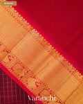 Maroon Pure Kanchipuram Silk Cotton Handloom Saree — Blouse