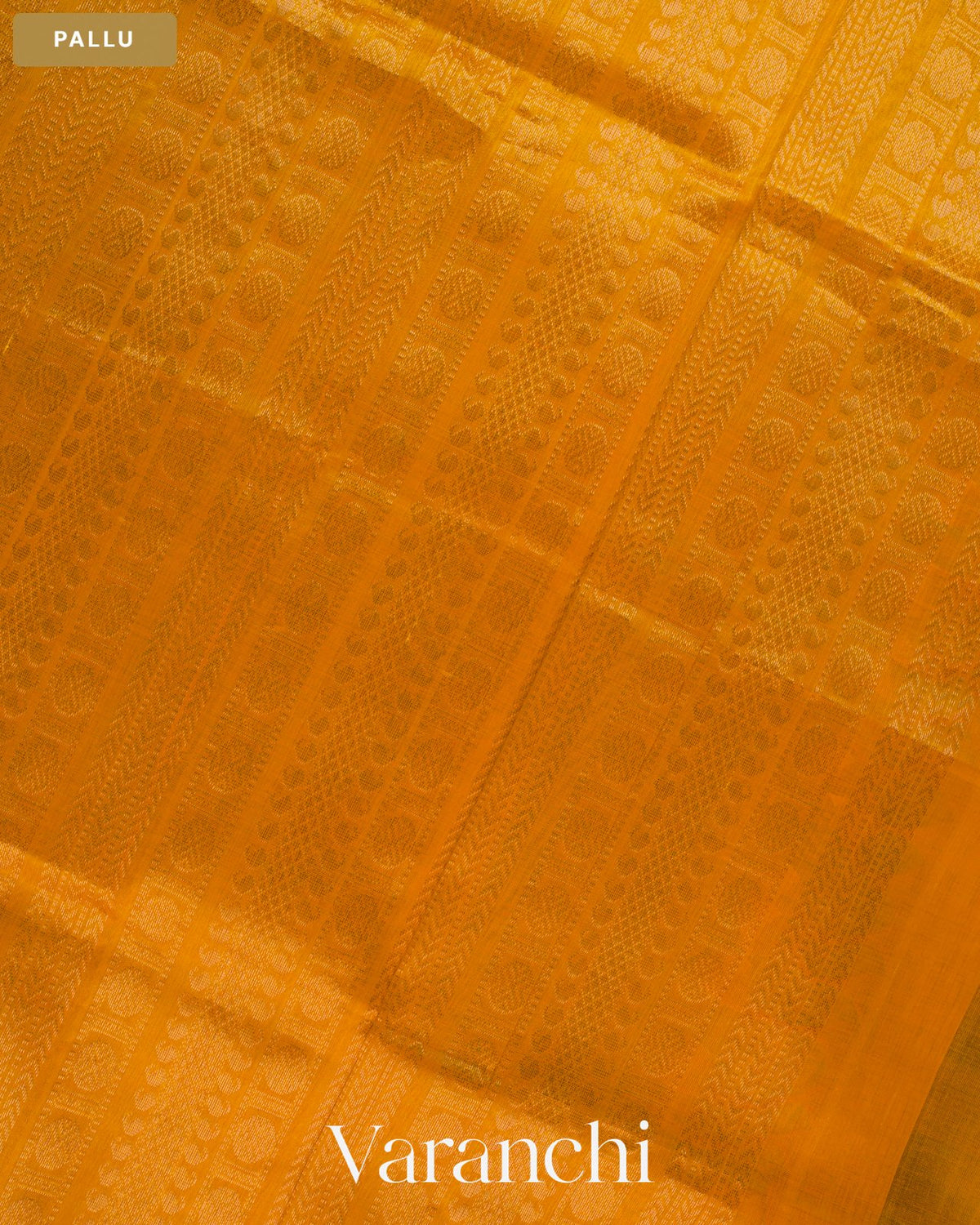 Navy Blue Checkered Pure Kanchipuram Silk Cotton Handloom Saree — Pallu