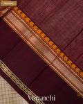 Ivory Checkered Pure Kanchipuram Silk Cotton Handloom Saree — Blouse