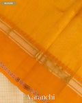 Ivory Checkered Pure Kanchipuram Silk Cotton Handloom Saree — Blouse