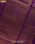 Beige Pure Kanchipuram Silk Cotton Handloom Saree — Pallu