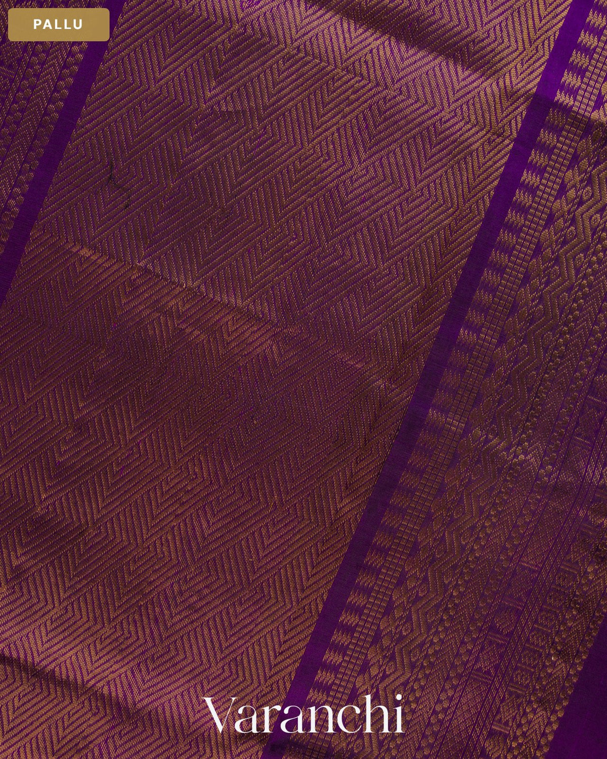 Beige Pure Kanchipuram Silk Cotton Handloom Saree — Pallu