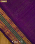 Beige Pure Kanchipuram Silk Cotton Handloom Saree — Blouse