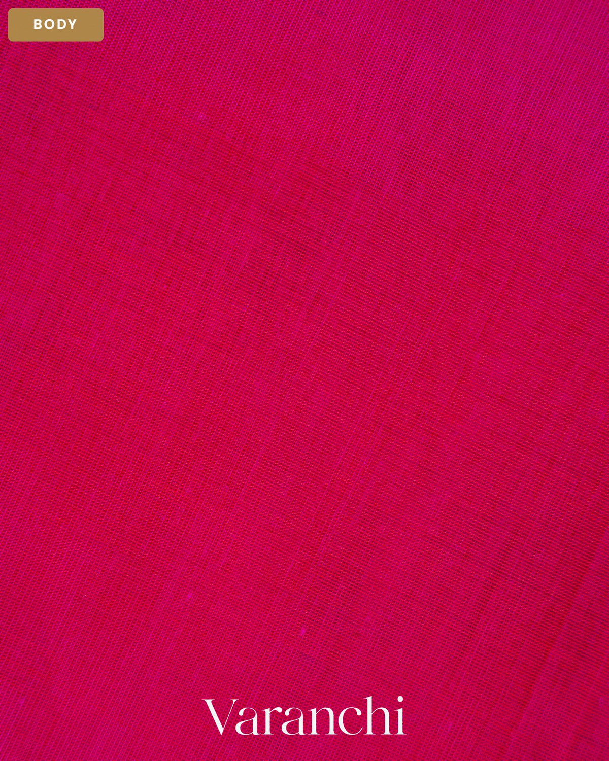 Rani Pink Pure Kanchipuram Silk Cotton Handloom Saree — Body