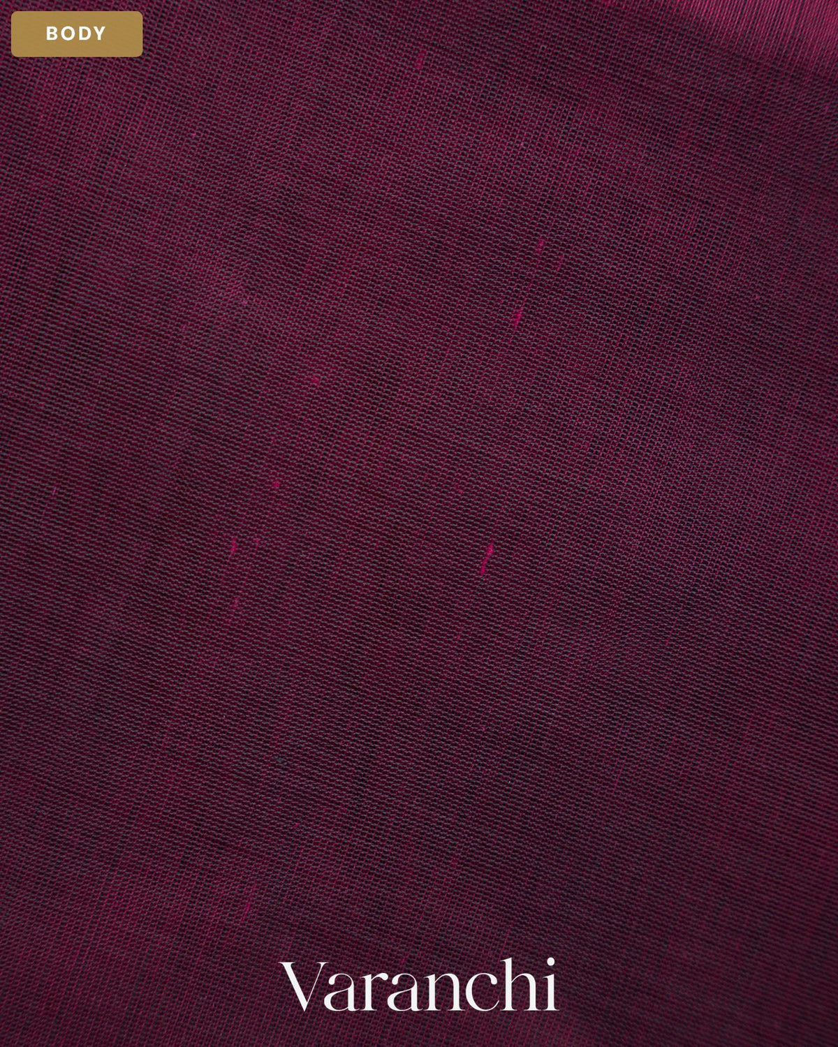 Burgundy Pure Kanchipuram Silk Cotton Handloom Saree — Body