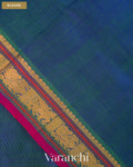 Royal Blue Pure Kanchipuram Silk Cotton Handloom Saree — Blouse