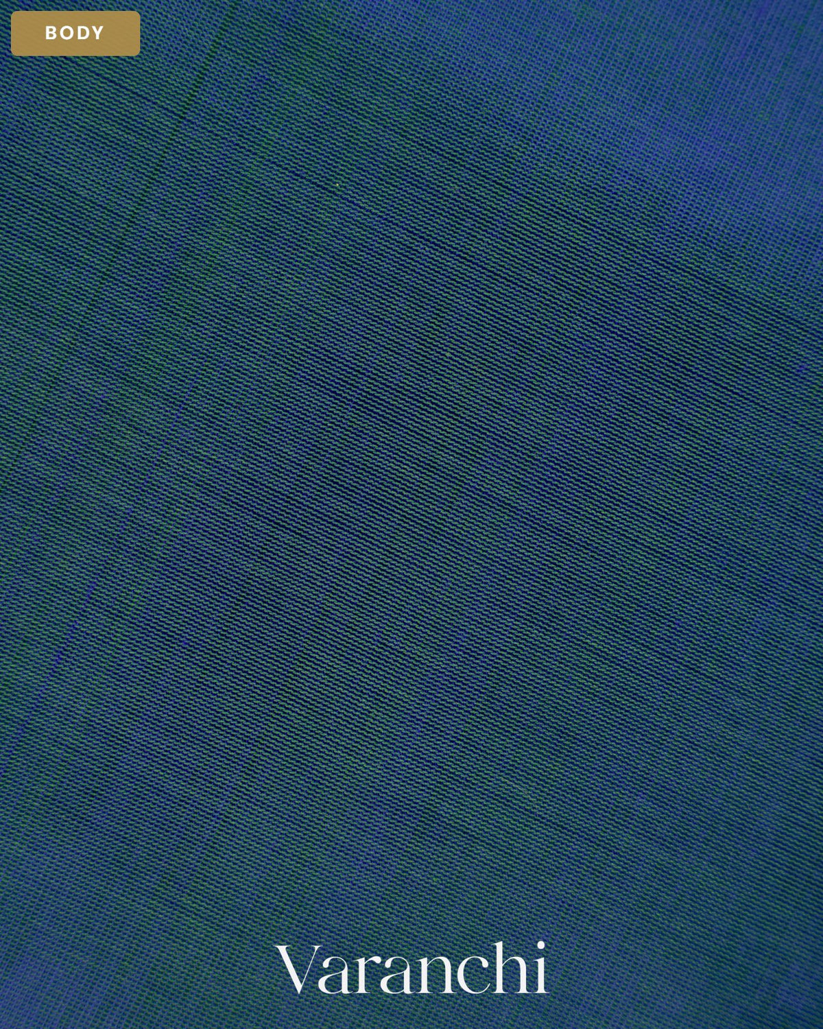Royal Blue Pure Kanchipuram Silk Cotton Handloom Saree — Body