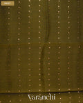 Olive Green Sequin with Jamdani Paithani Pallu Pure Muslin Silk Handloom Saree — Body