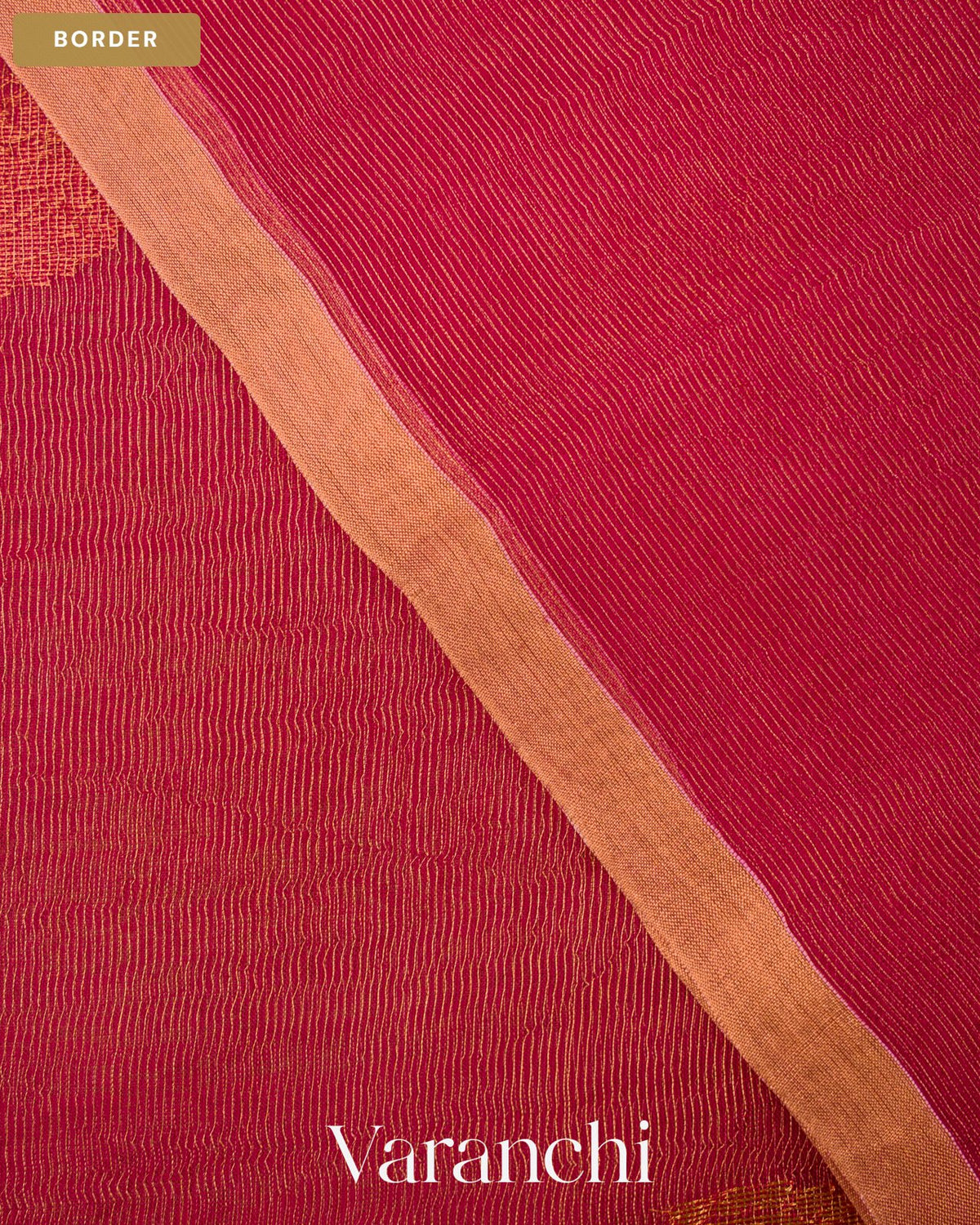 Deep Magenta Jamdani Pure Muslin Silk Handloom Saree — Border