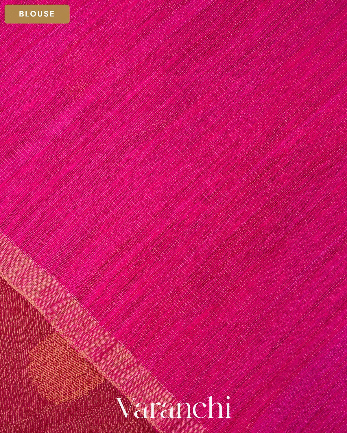 Deep Magenta Jamdani Pure Muslin Silk Handloom Saree — Blouse