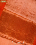 Orange with Jamdani Pure Muslin Silk Handloom Saree — Pallu