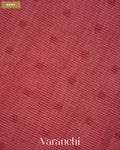 Dusty Rose Sequin Embroidery Striped Pure Muslin Silk Handloom Saree — Body