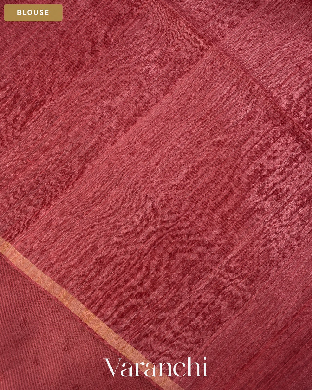 Dusty Rose Sequin Embroidery Striped Pure Muslin Silk Handloom Saree — Blouse
