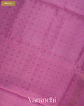 Lotus Pink Sequin with Jamdani Pure Muslin Silk Handloom Saree — Pallu