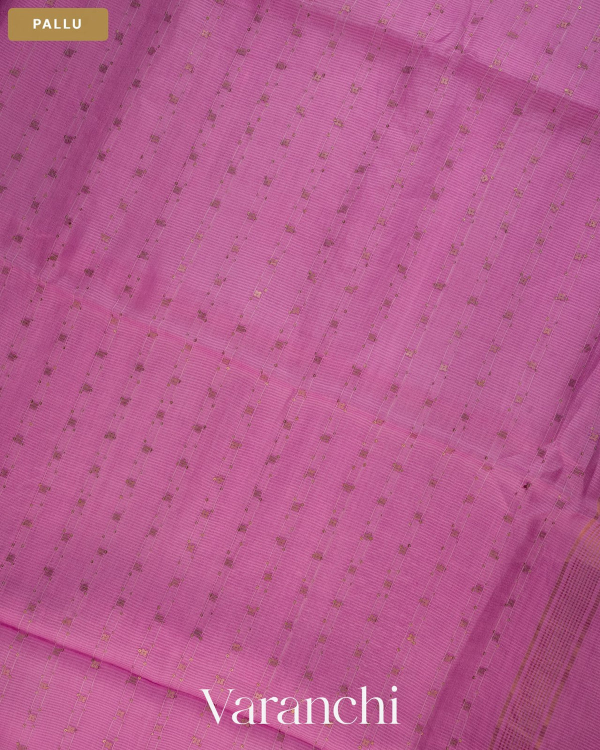 Lotus Pink Sequin with Jamdani Pure Muslin Silk Handloom Saree — Pallu