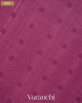 Mauve Wine Sequin-Striped Pure Muslin Silk Handloom Saree — Body