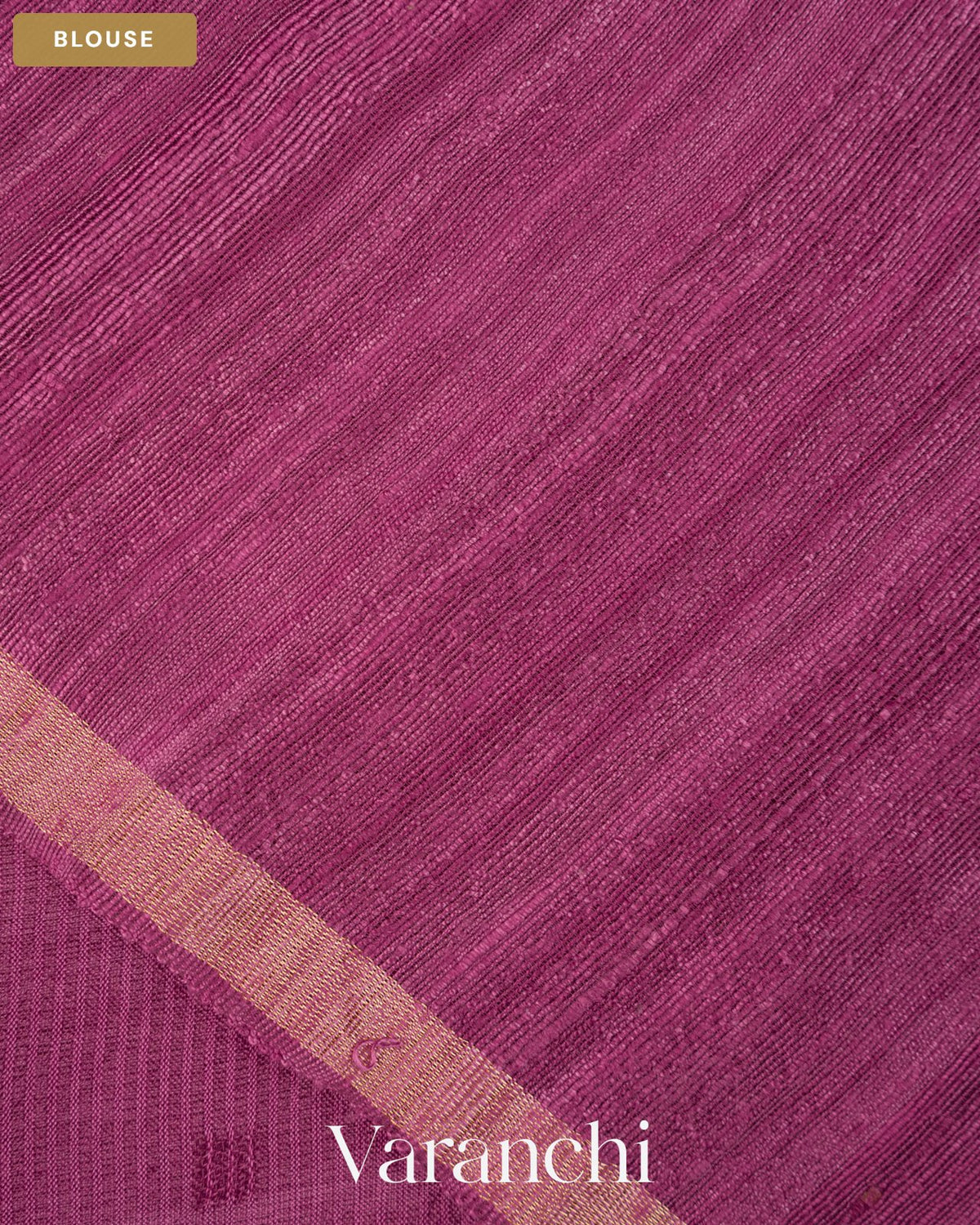 Mauve Wine Sequin-Striped Pure Muslin Silk Handloom Saree — Blouse