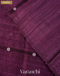 Wine Sequin with Jamdani Pure Matka Silk Handloom Saree — Border