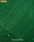 Bottle Green Sequin with Jamdani Pure Matka Silk Handloom Saree — Blouse