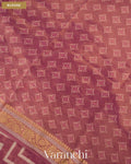 Mauve Pink Patola Printed Pure Silk Cotton Tissue Saree — Blouse