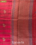 Red Lehariya Shibori Pure Raw Silk Handloom Saree — Pallu