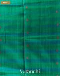 Rama Green Shibori Pure Raw Silk Handloom Saree — Body