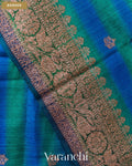 Ink Blue Shibori Pure Raw Silk Handloom Saree — Border
